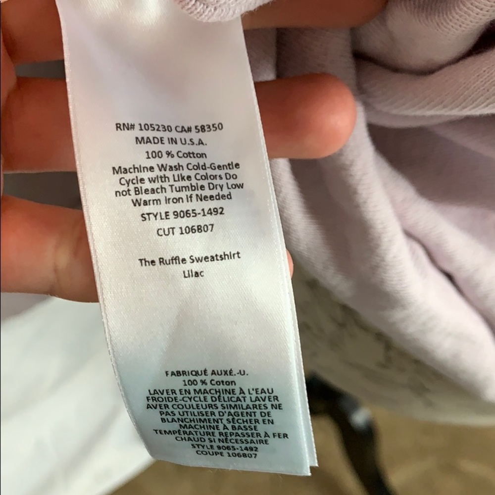Current/Elliot Ruffle Sweatshirt Lilac - Picture 9 of 9